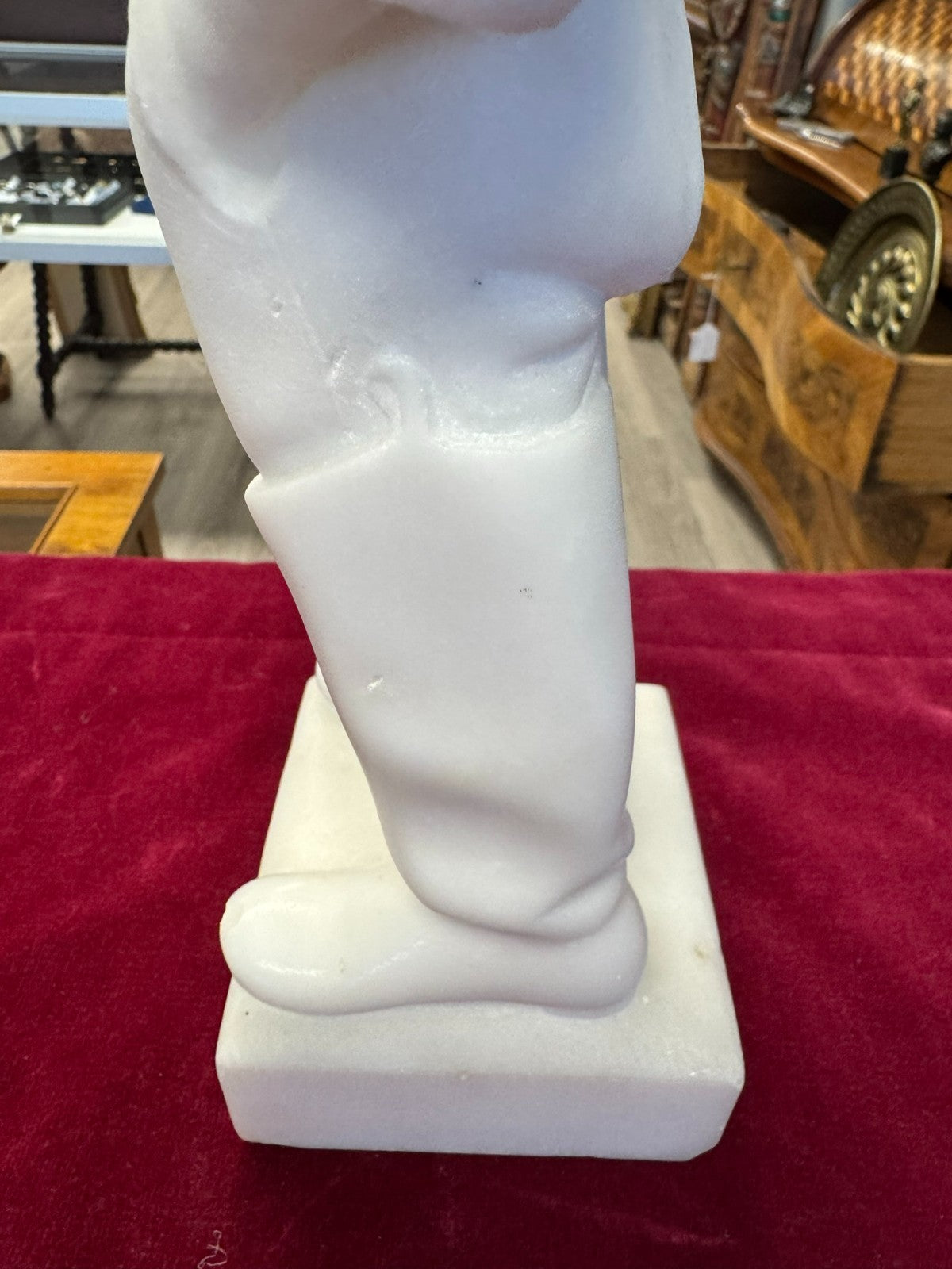 Antike Alabaster Figur Skulptur kleiner Koch Italien 19 tes Jhdt 37cm