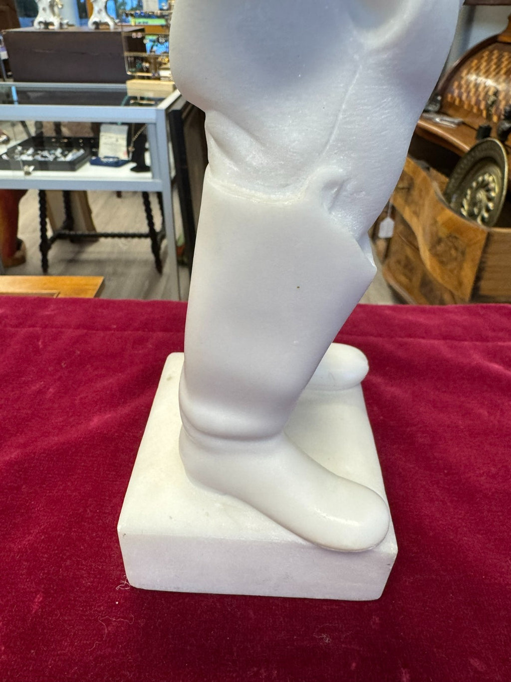 Antike Alabaster Figur Skulptur kleiner Koch Italien 19 tes Jhdt 37cm