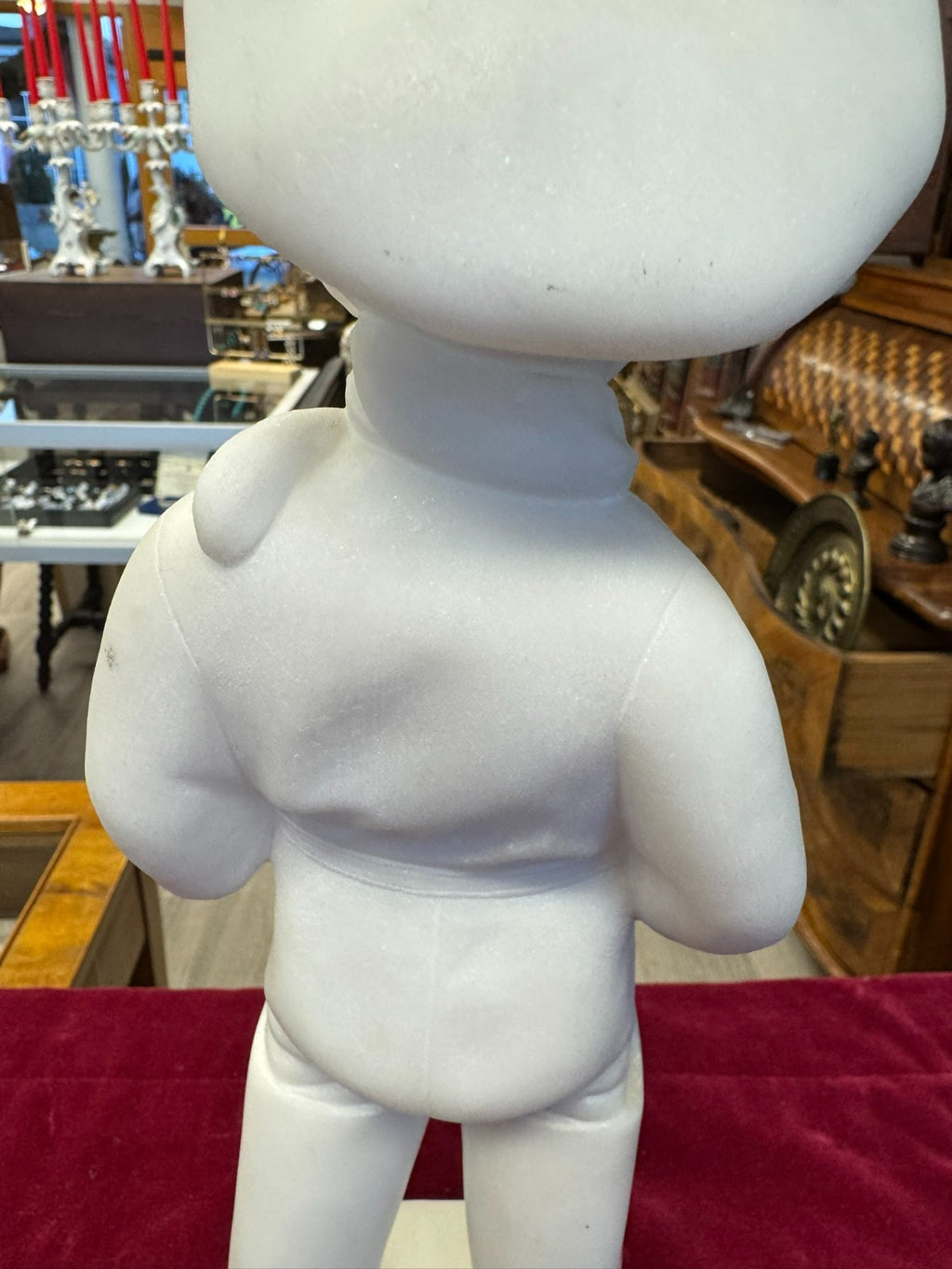 Antike Alabaster Figur Skulptur kleiner Koch Italien 19 tes Jhdt 37cm