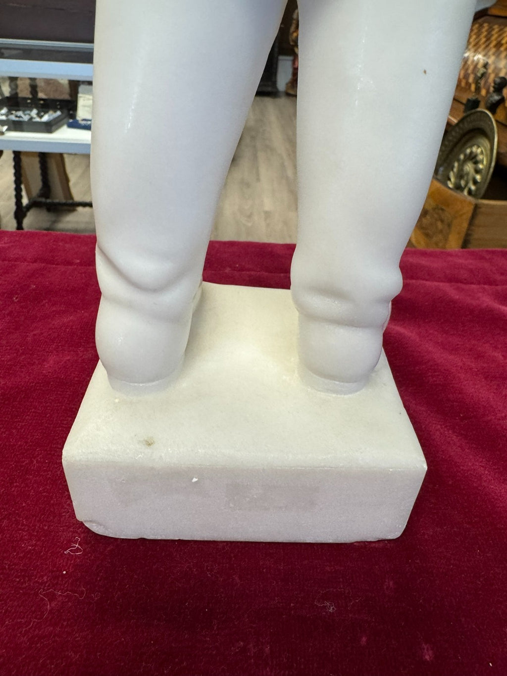 Antike Alabaster Figur Skulptur kleiner Koch Italien 19 tes Jhdt 37cm