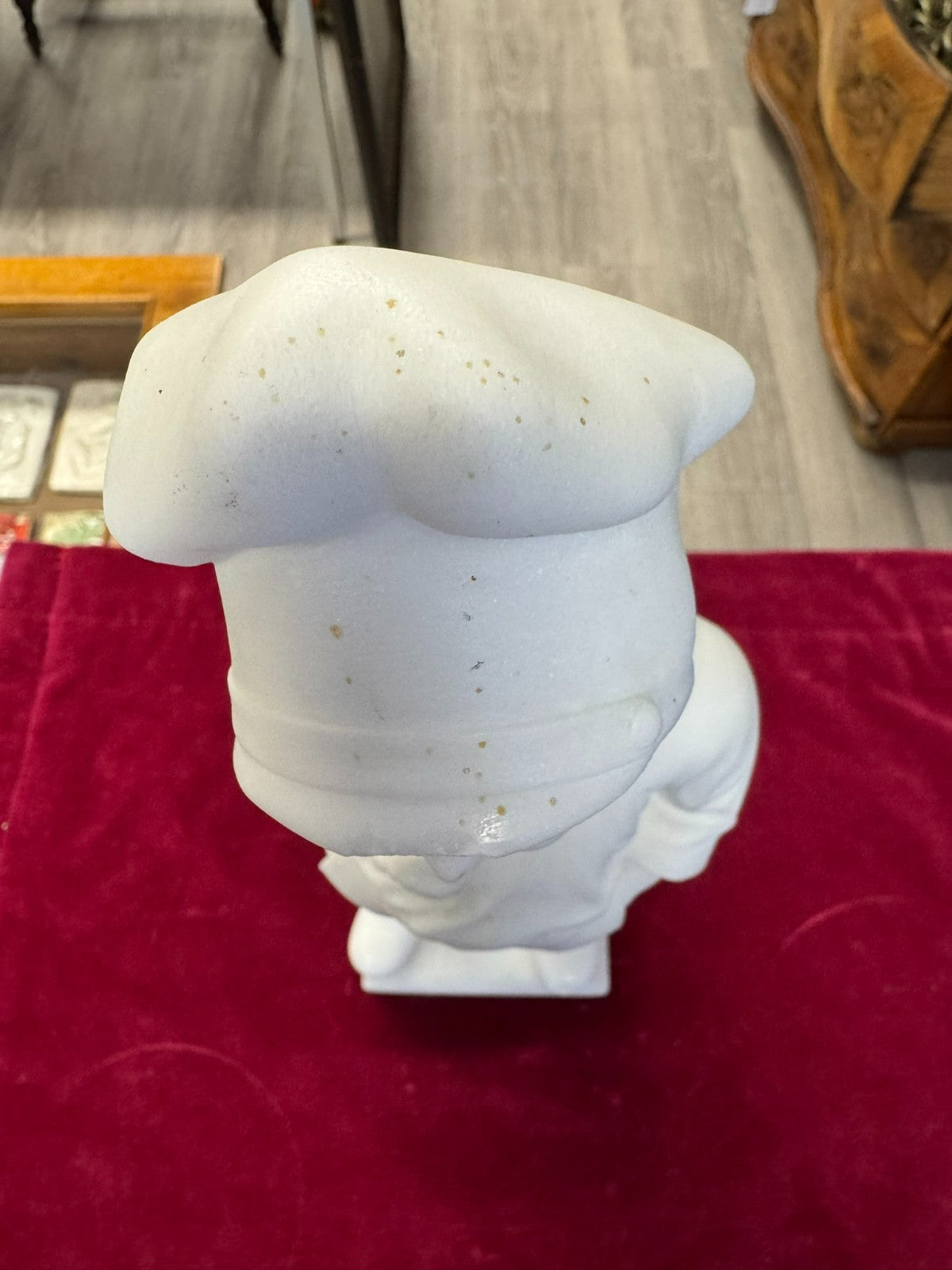 Antike Alabaster Figur Skulptur kleiner Koch Italien 19 tes Jhdt 37cm