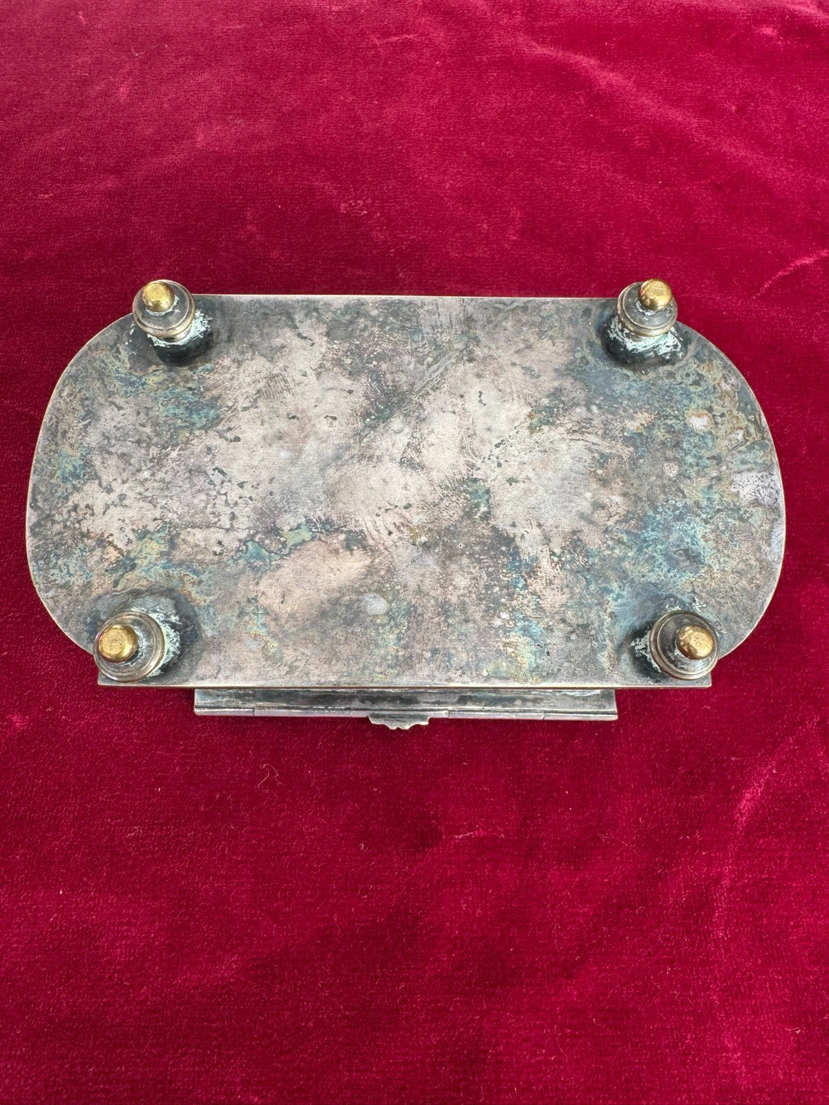 Antike Historismus Dose Schatulle mit Putti Metall versilbert