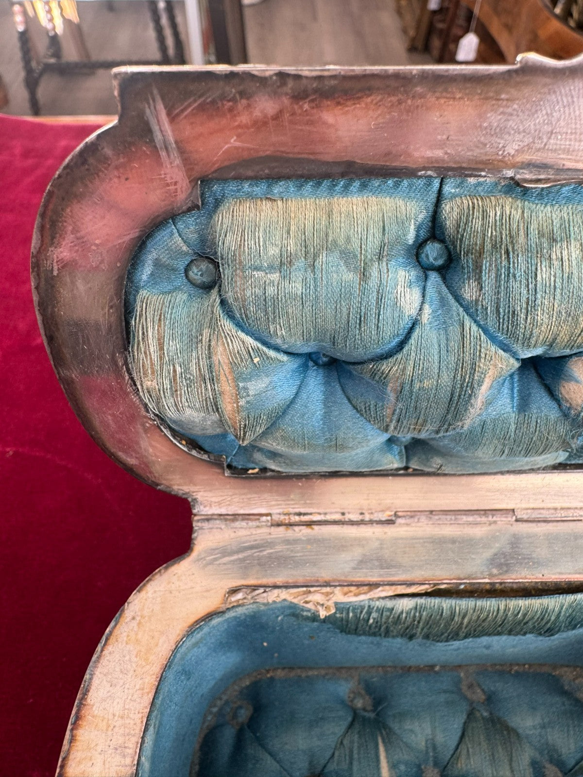 Antike Historismus Dose Schatulle mit Putti Metall versilbert