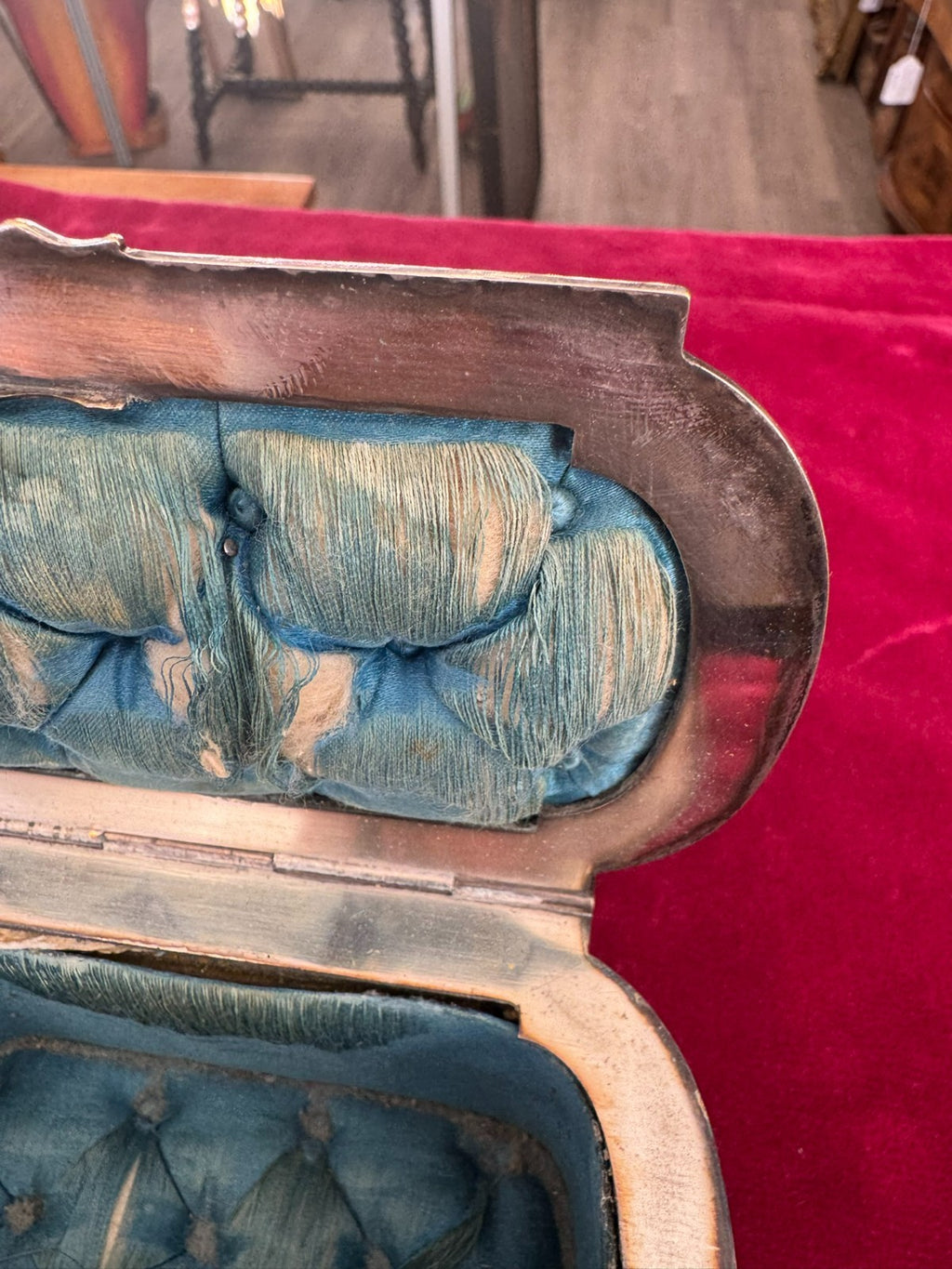 Antike Historismus Dose Schatulle mit Putti Metall versilbert
