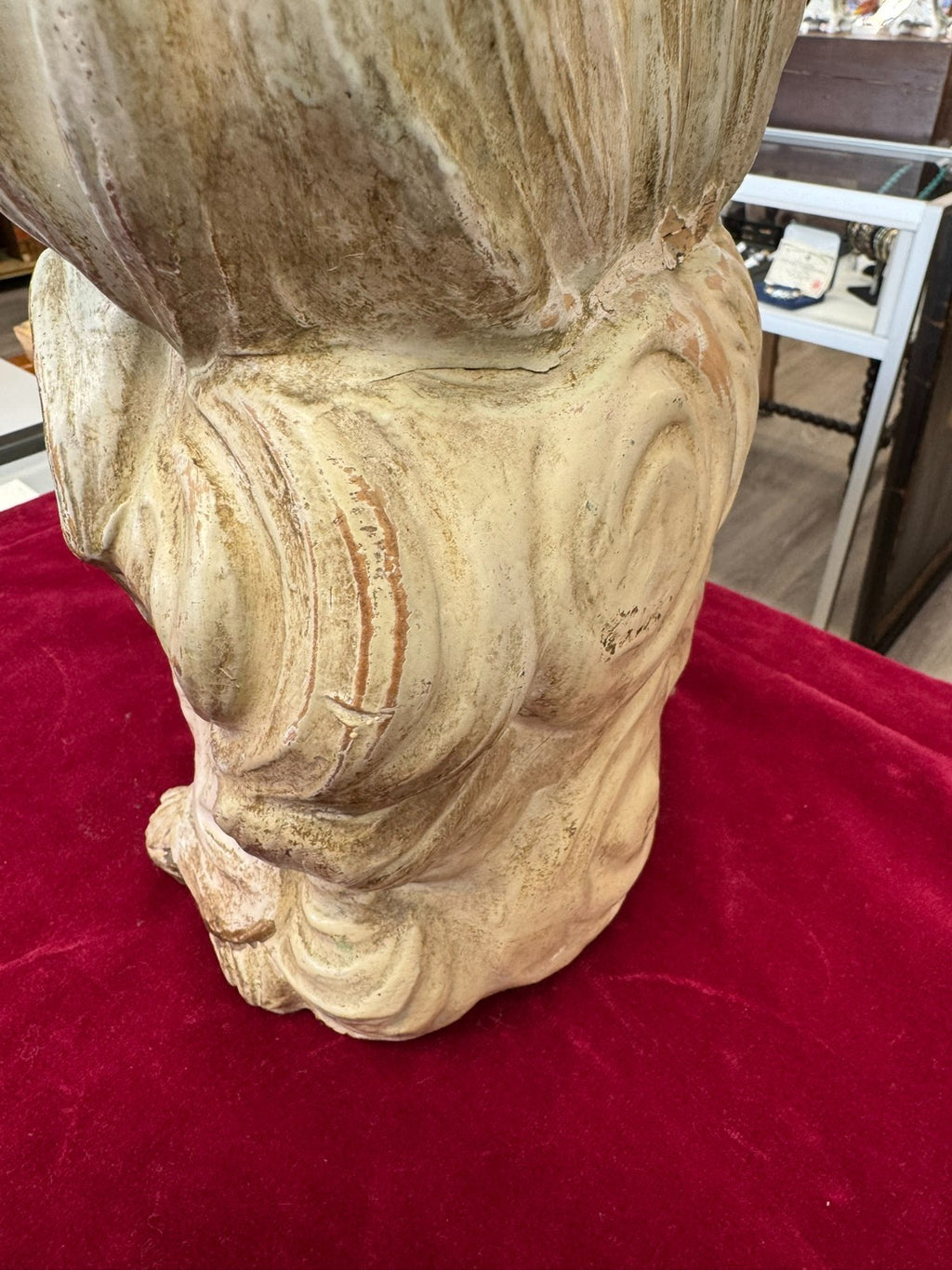 Antike Heiligenfigur Neapel 19 tes Jh Terracotta handbemalt Heilige Maria Jesus