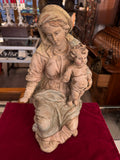 ANTIKE HEILIGENFIGUR NEAPEL 19 TES JH TERRACOTTA HANDBEMALT HEILIGE MARIA JESUS