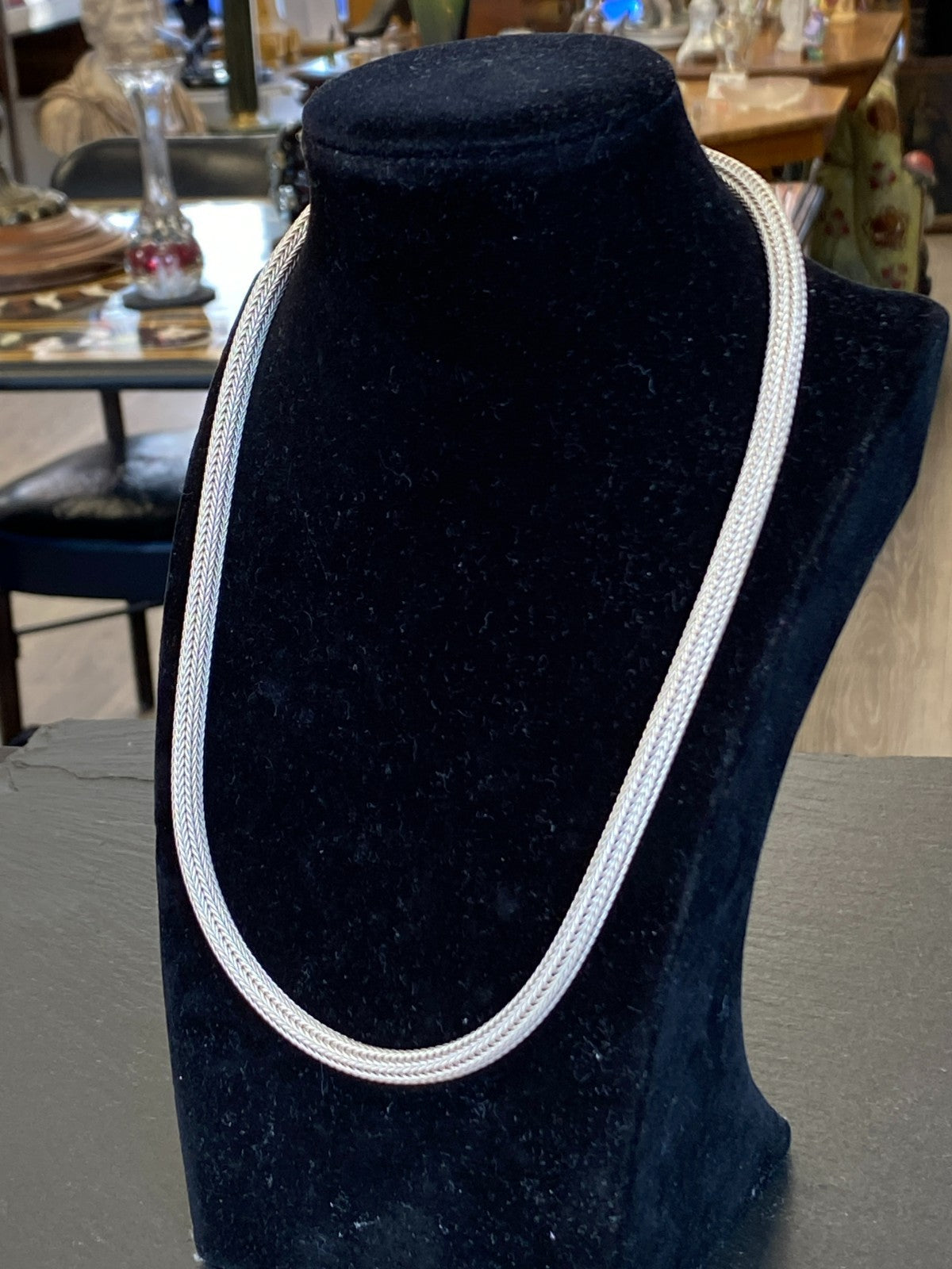 HALSKETTE KETTE AUS STERLING SILBER 925 MASSIVE RÖHRENKETTE 47,5cm 42g