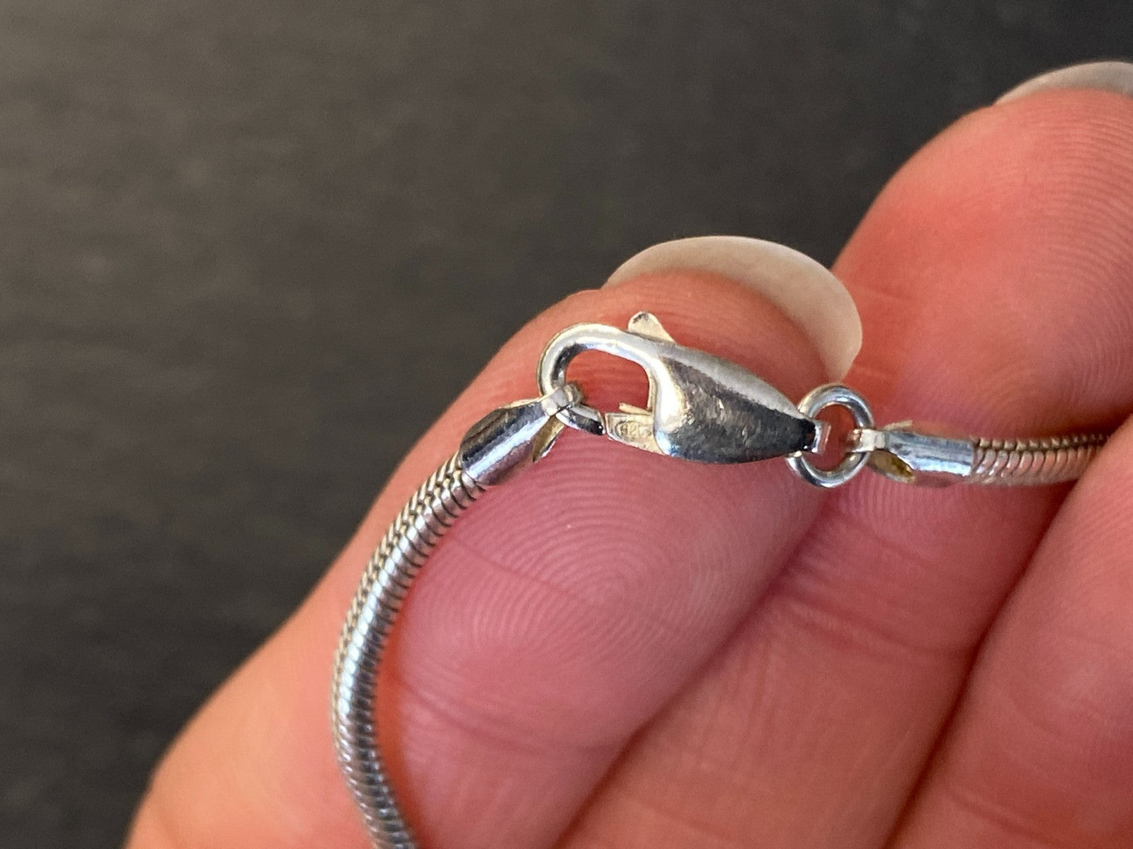 Halskette Kette Schlangenkette Sterling Silber 925 45,1cm mit Kreuz Anhänger