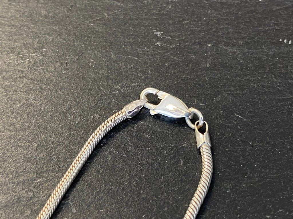 Halskette Kette Schlangenkette Sterling Silber 925 45,1cm mit Kreuz Anhänger