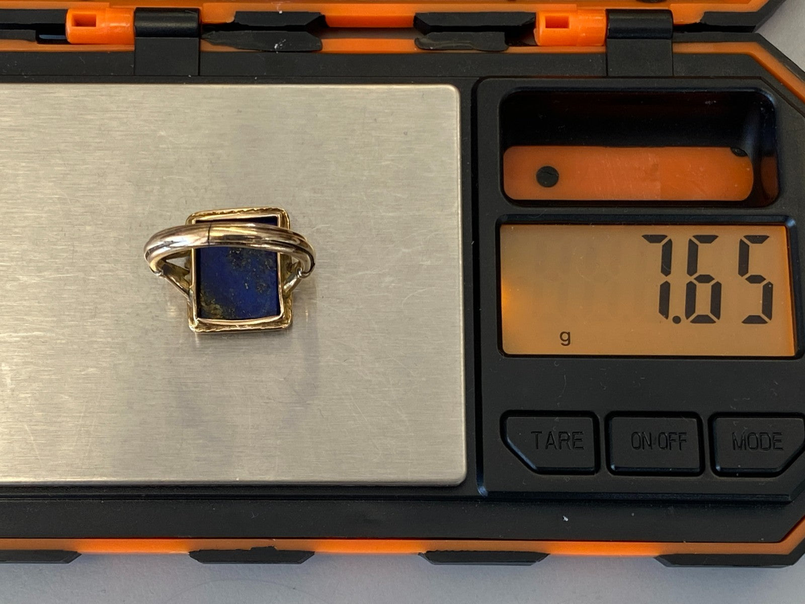 Vintage Herrenring Statement Ring Gold 585 mit Lapislazuli Grösse 58 7,65g