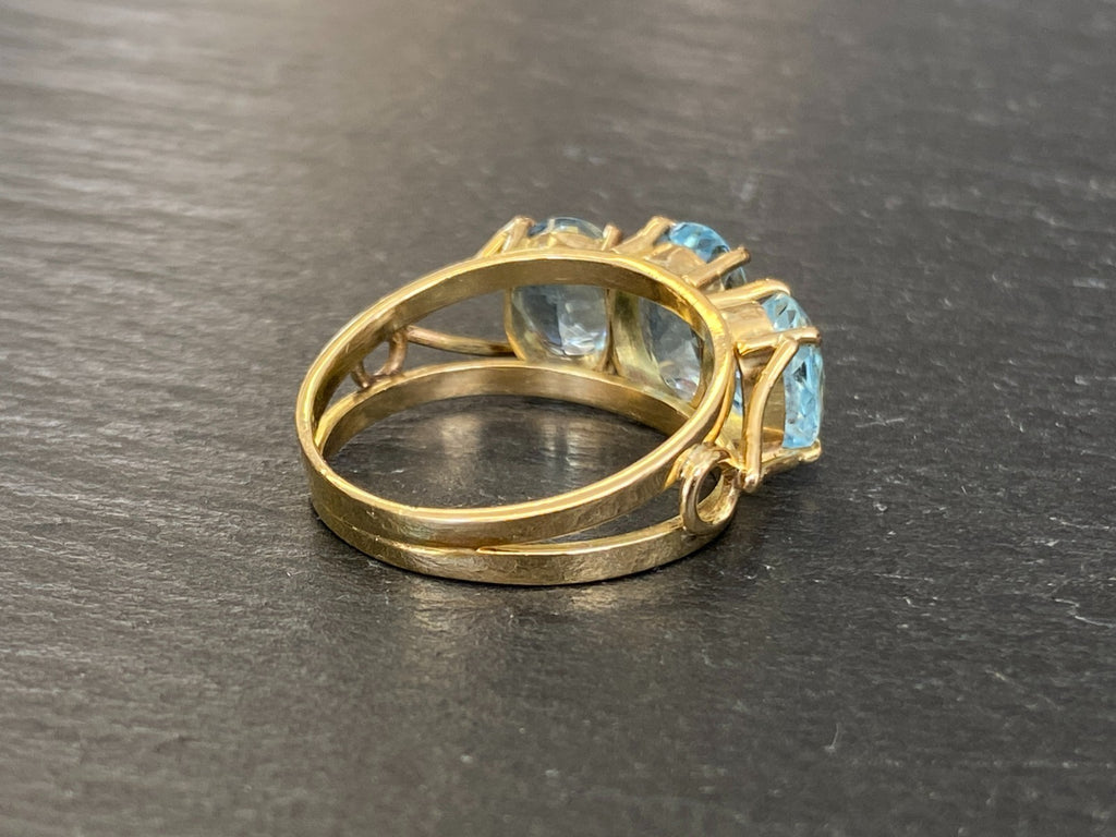 Eleganter Ring Gelbgold Gold 750 18K Aquamarin 3.36ct Grösse 56,5 5,19g