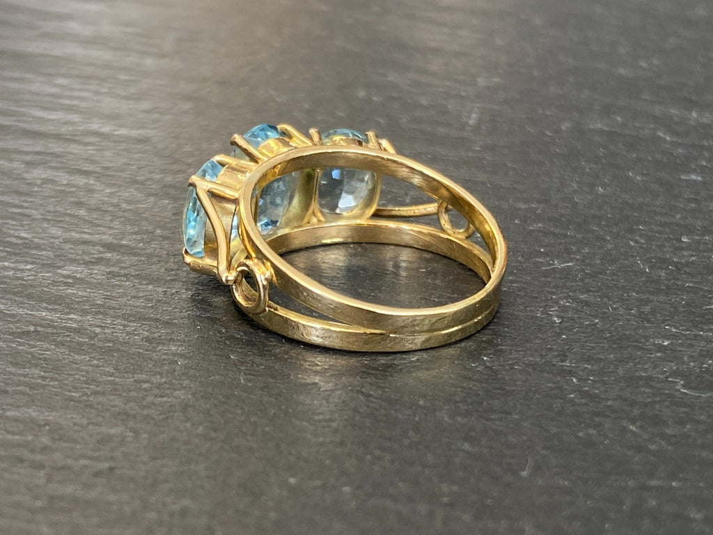 Eleganter Ring Gelbgold Gold 750 18K Aquamarin 3.36ct Grösse 56,5 5,19g