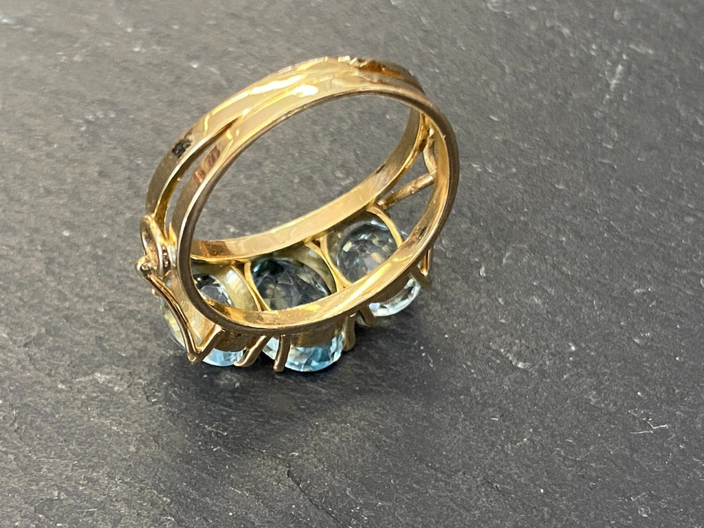 Eleganter Ring Gelbgold Gold 750 18K Aquamarin 3.36ct Grösse 56,5 5,19g