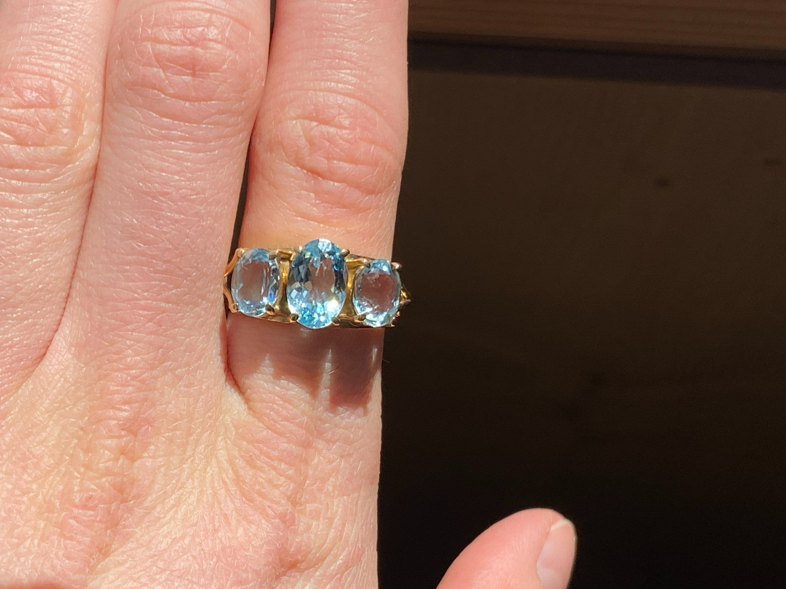 Eleganter Ring Gelbgold Gold 750 18K Aquamarin 3.36ct Grösse 56,5 5,19g