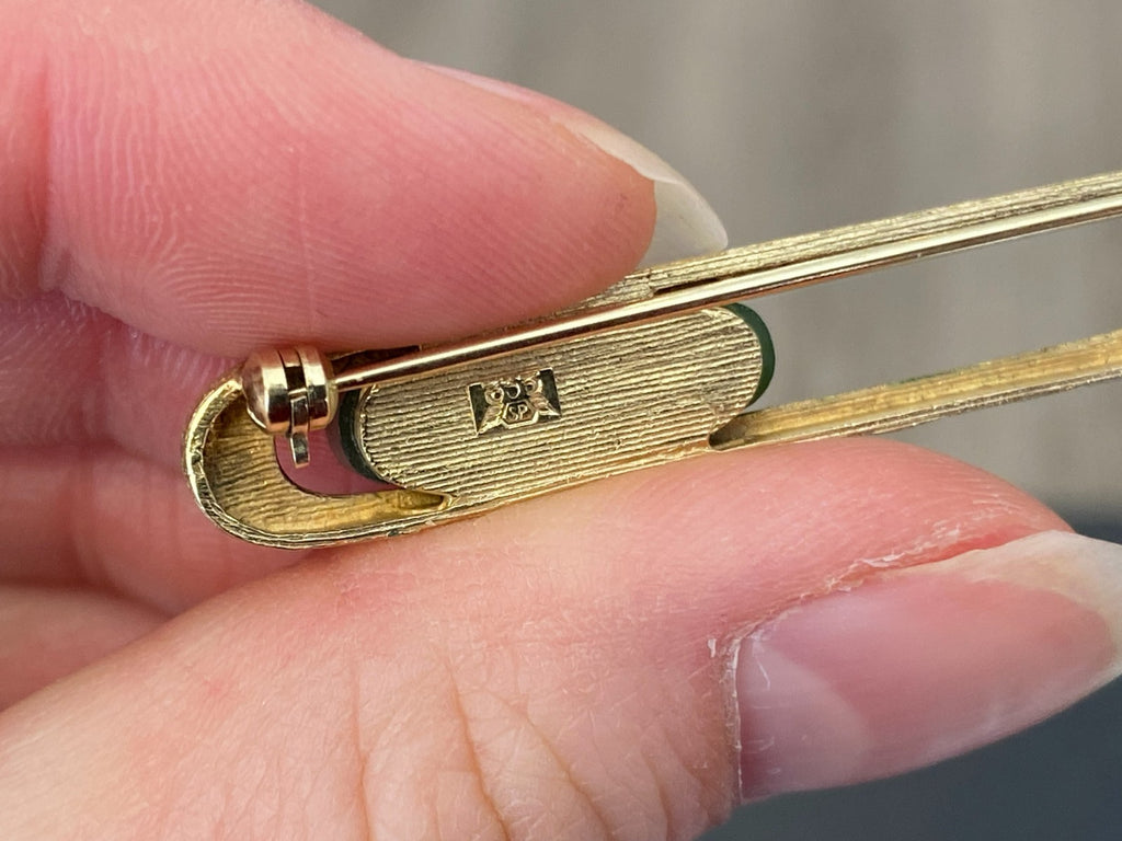 Vintage Brosche Anstecknadel Krawattennadel Gelbgold Gold 333 5,17g