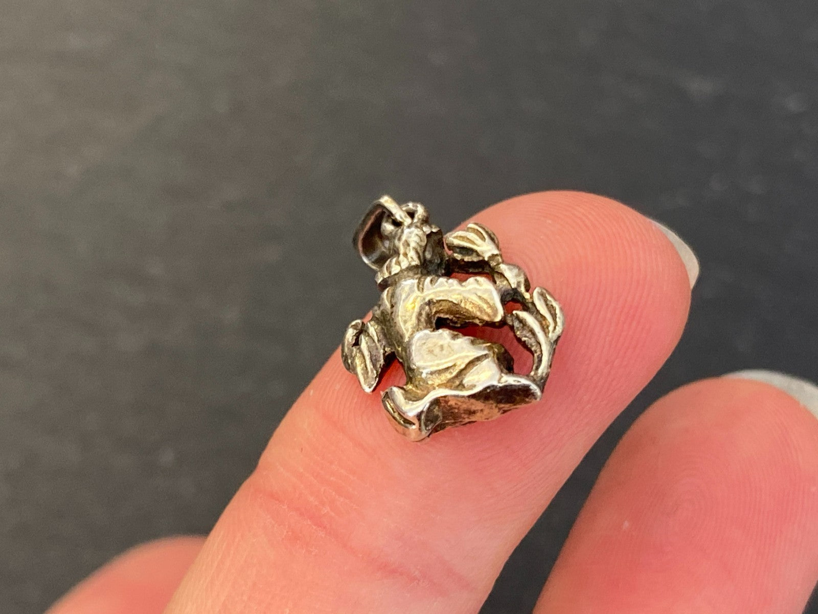Vintage Anhänger Sterling Silber 925 Mädchen mit Blume