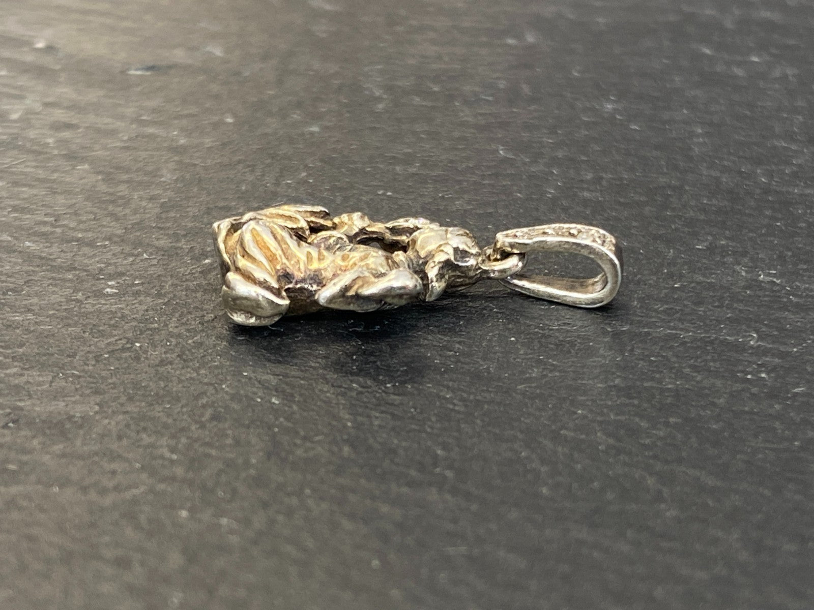 Vintage Anhänger Sterling Silber 925 Mädchen mit Blume