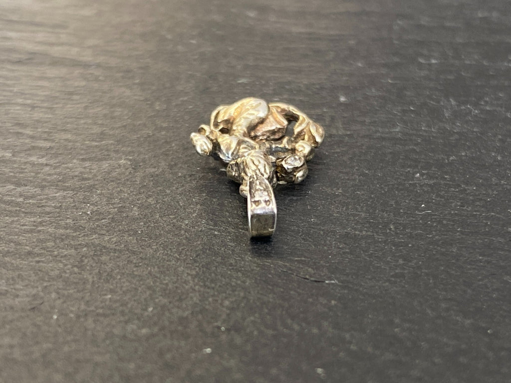 Vintage Anhänger Sterling Silber 925 Mädchen mit Blume