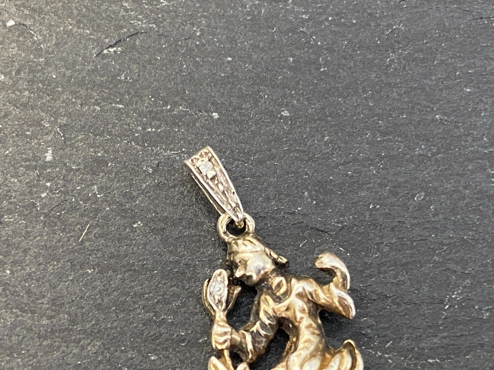 Vintage Anhänger Sterling Silber 925 Mädchen mit Blume