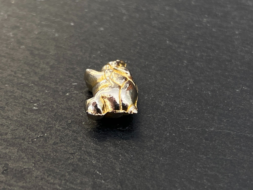 Vintage Schweinchen als Glücksbringer Metall Ehemals vergoldet