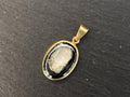 VINTAGE ANHÄNGER GELBGOLD GOLD 14K 585 MIT GLAS KAMEE GEMME 3,29g
