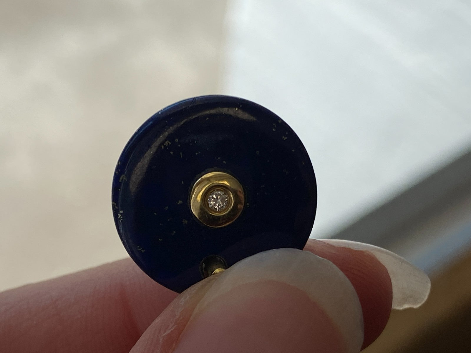Anhänger aus Lapislazuli Fassung Gold 18K 750 mit Diamant