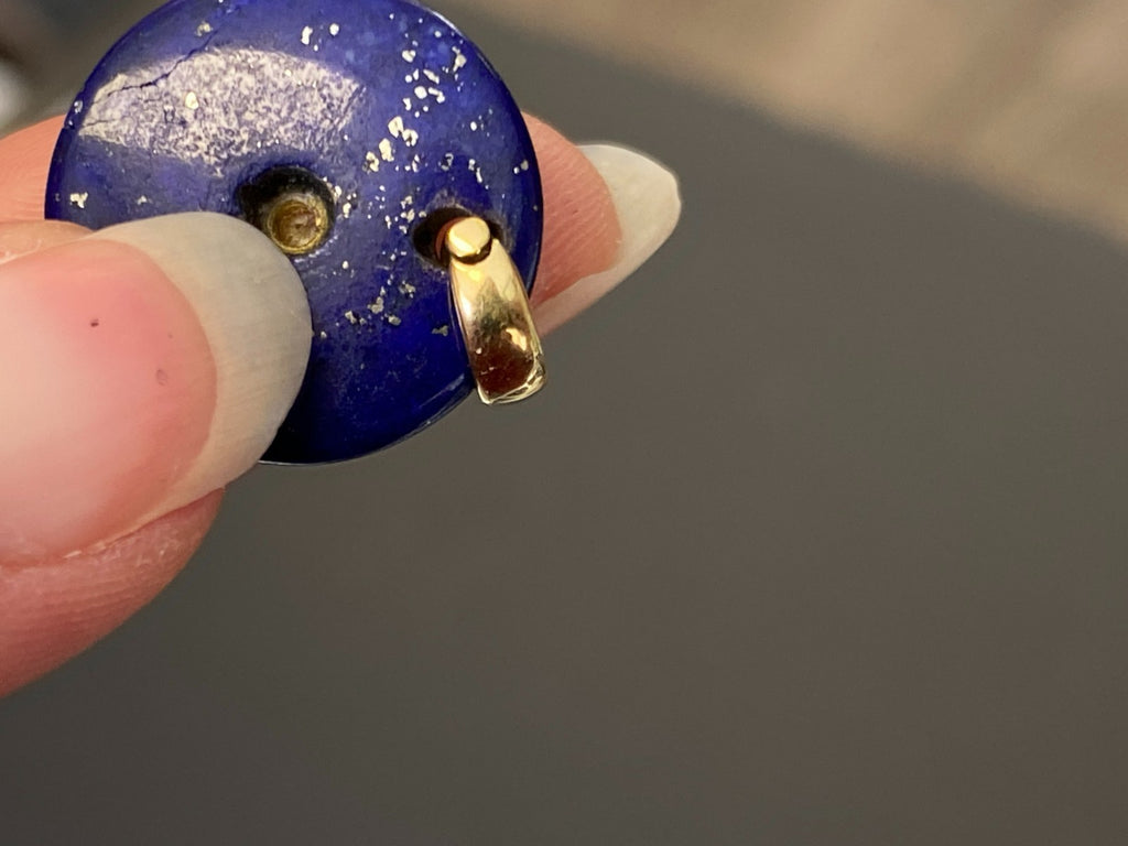 Anhänger aus Lapislazuli Fassung Gold 18K 750 mit Diamant