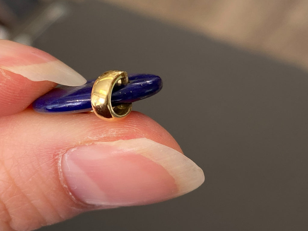 Anhänger aus Lapislazuli Fassung Gold 18K 750 mit Diamant