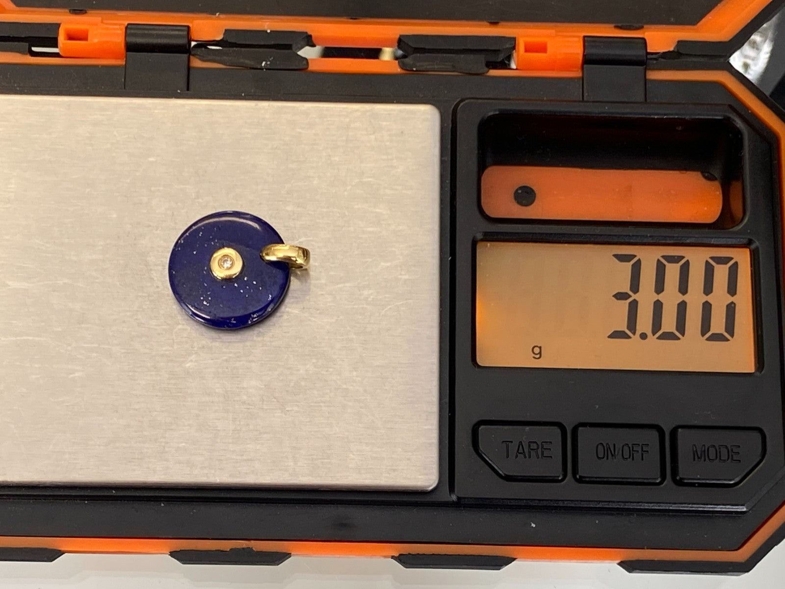 Anhänger aus Lapislazuli Fassung Gold 18K 750 mit Diamant