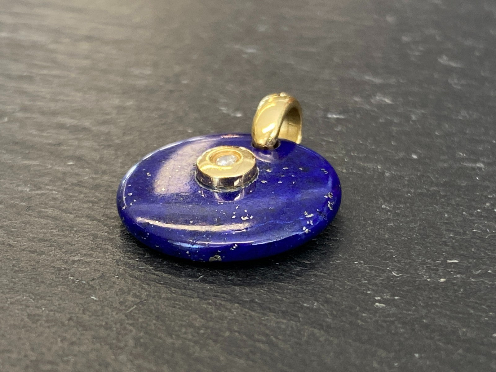 Anhänger aus Lapislazuli Fassung Gold 18K 750 mit Diamant