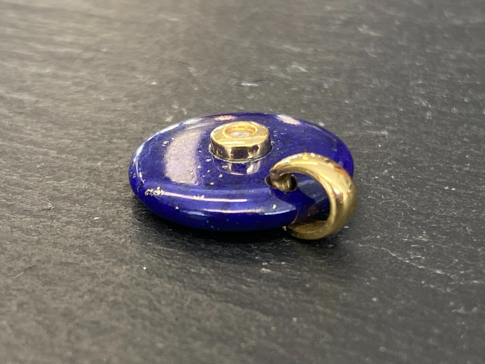 Anhänger aus Lapislazuli Fassung Gold 18K 750 mit Diamant