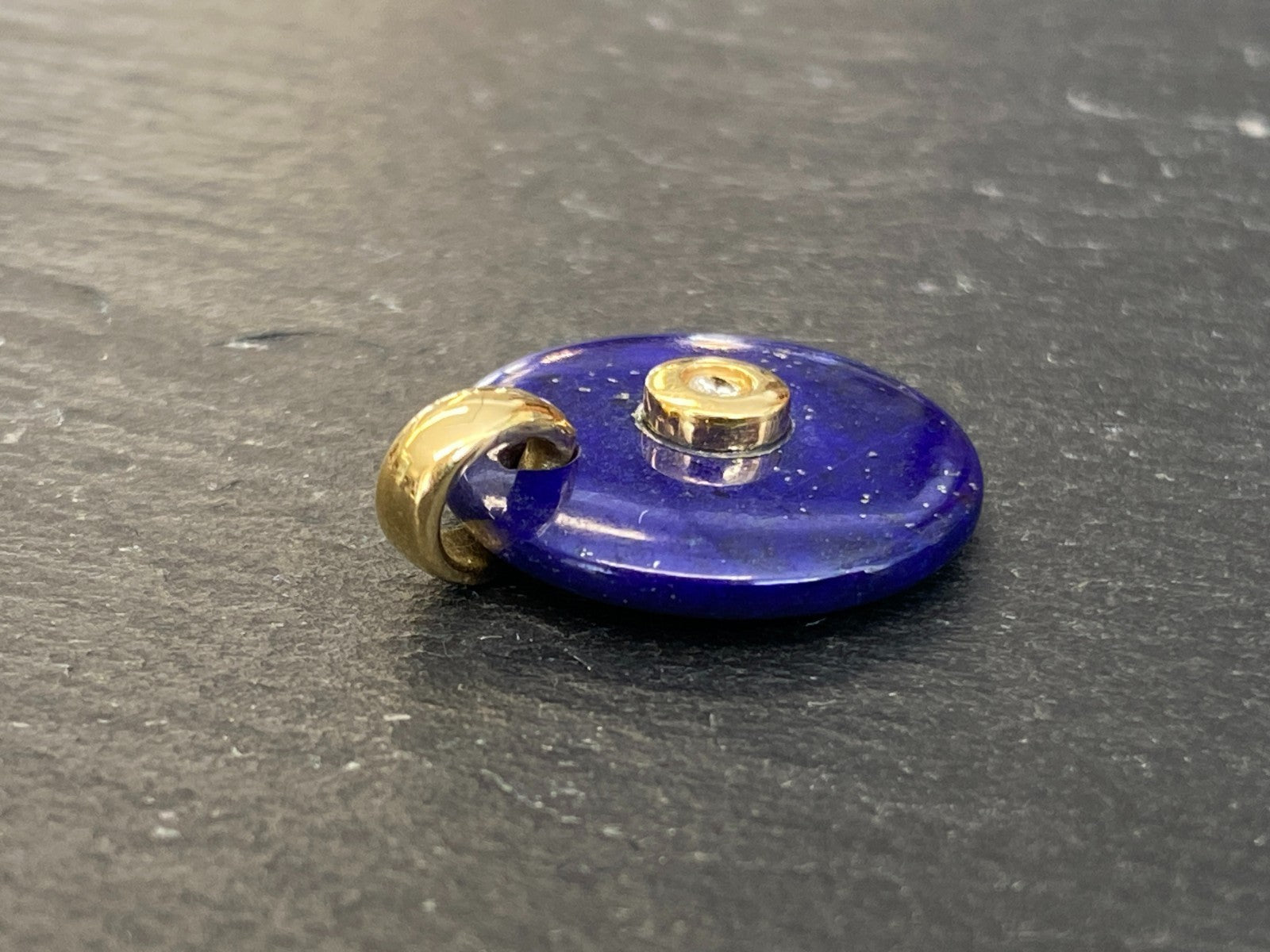 Anhänger aus Lapislazuli Fassung Gold 18K 750 mit Diamant