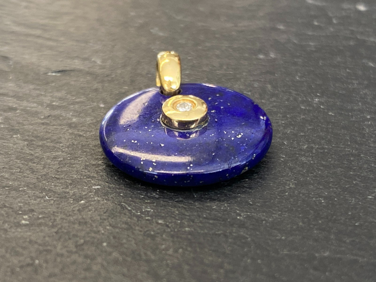 Anhänger aus Lapislazuli Fassung Gold 18K 750 mit Diamant