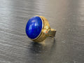 VINTAGE RING GOLD 585 MIT GROSSEM LAPISLAZULI GRÖSSE 53 10,84g STATEMENT RING