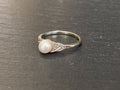 FILIGRANER PERLENRING RING WEISSGOLD 750 18K PERLE GRÖSSE 48,5 1,72g