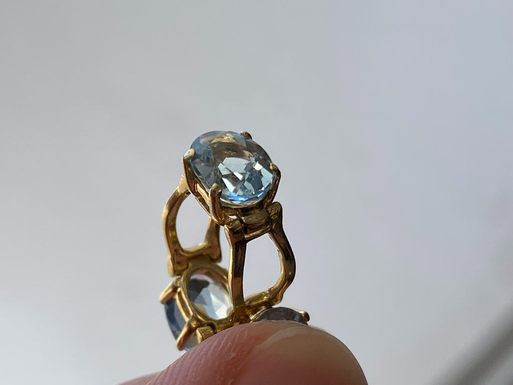 Elegantes Armband Gelbgold Gold 750 18K Aquamarine 10,21ct 18,8cm 13,3g