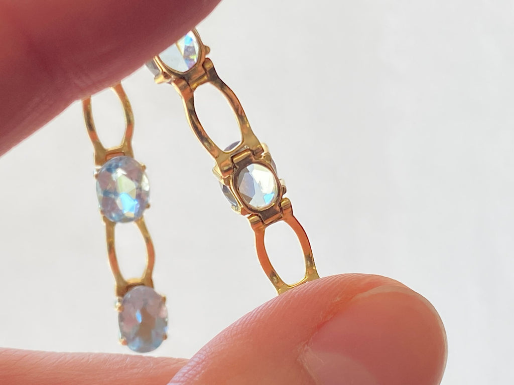 Elegantes Armband Gelbgold Gold 750 18K Aquamarine 10,21ct 18,8cm 13,3g
