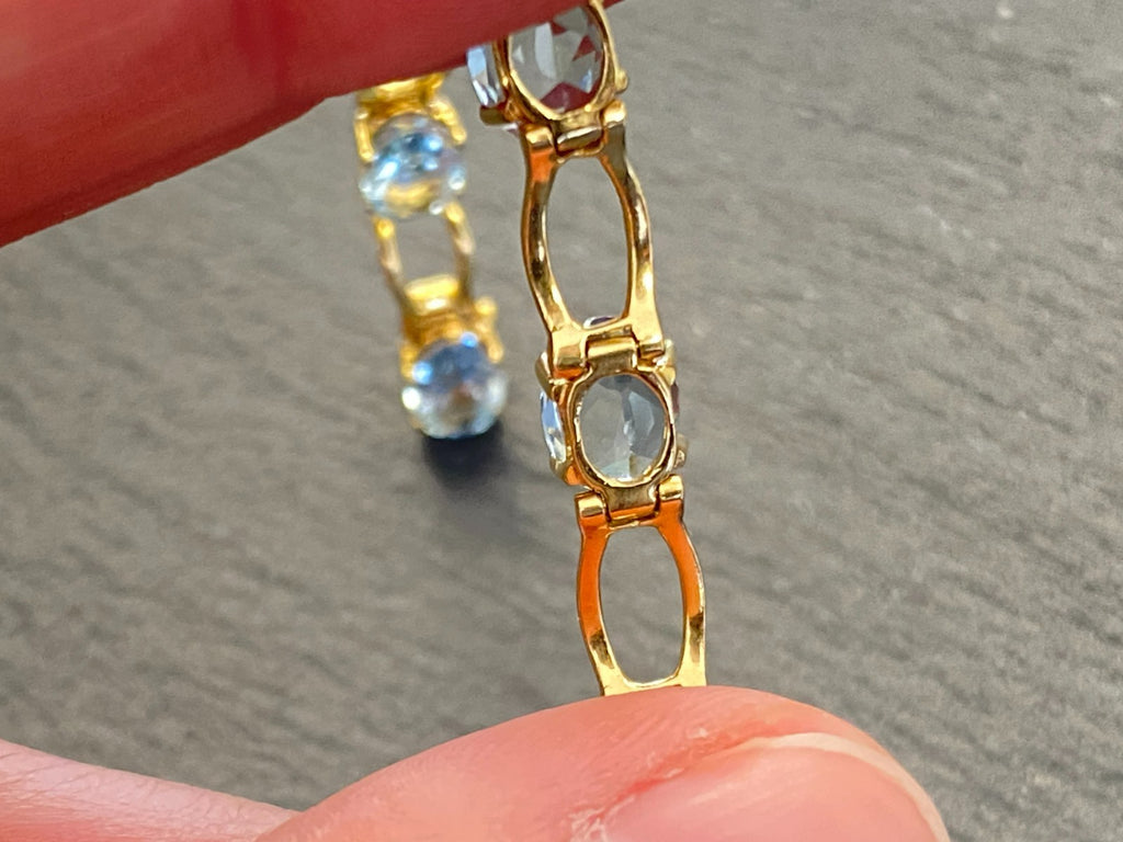 Elegantes Armband Gelbgold Gold 750 18K Aquamarine 10,21ct 18,8cm 13,3g