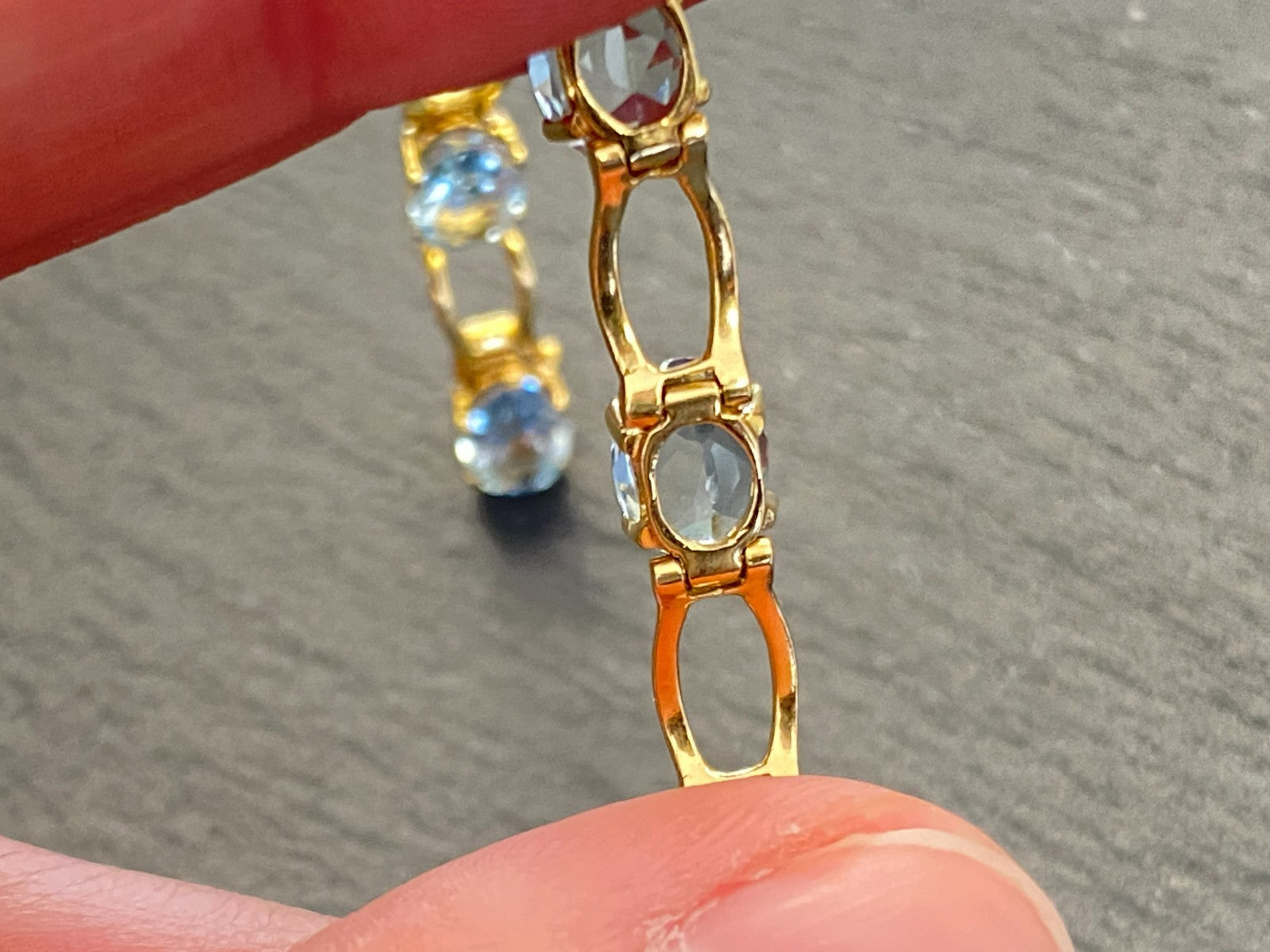 Elegantes Armband Gelbgold Gold 750 18K Aquamarine 10,21ct 18,8cm 13,3g