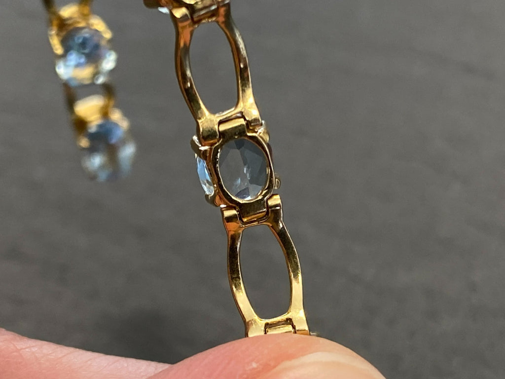 Elegantes Armband Gelbgold Gold 750 18K Aquamarine 10,21ct 18,8cm 13,3g