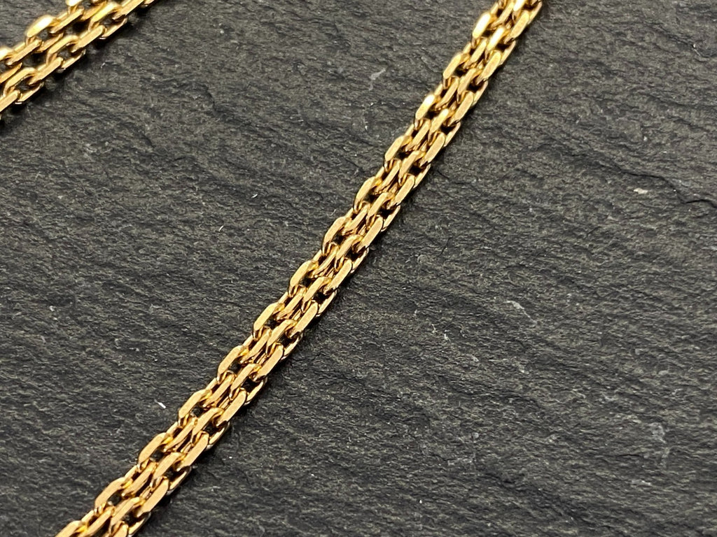 Halskette mit Anhänger Gelbgold Gold 750 18K mit Aquamarin 1,28ct 45,8cm 6,1g