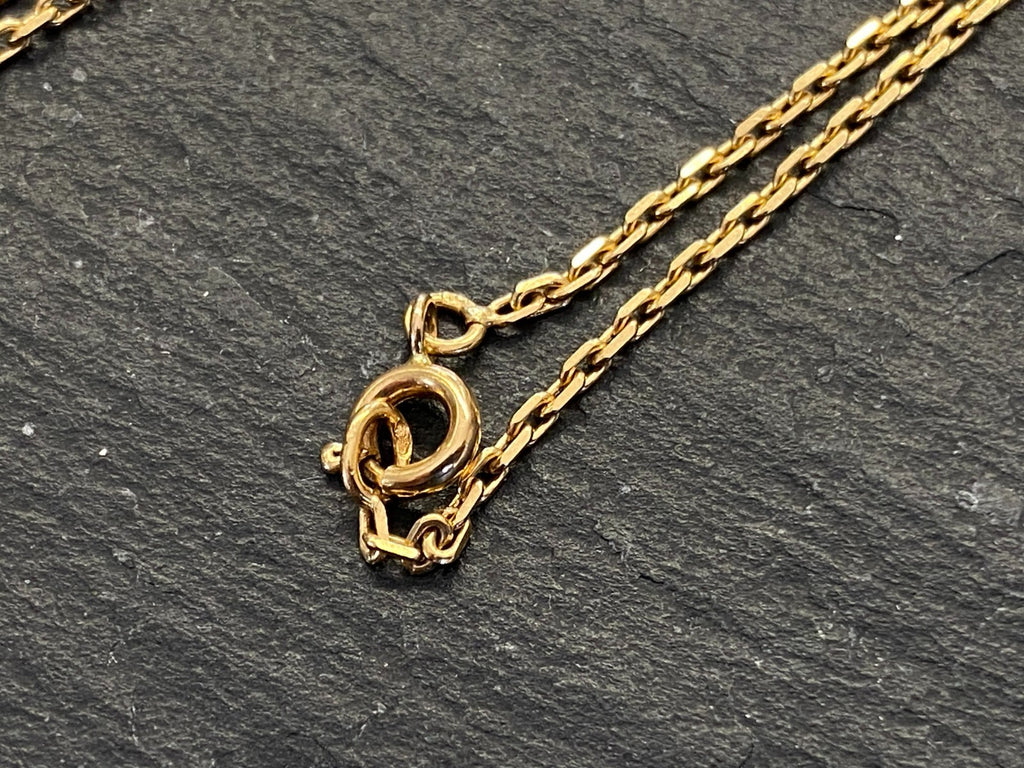 Halskette mit Anhänger Gelbgold Gold 750 18K mit Aquamarin 1,28ct 45,8cm 6,1g
