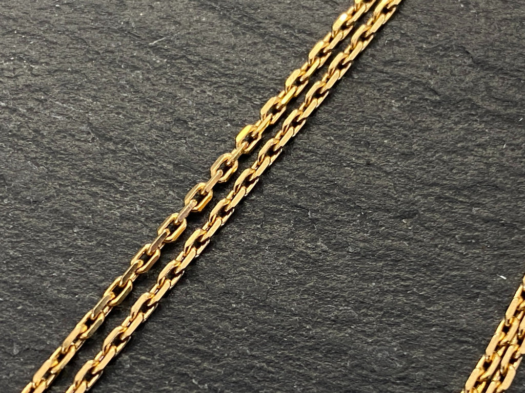 Halskette mit Anhänger Gelbgold Gold 750 18K mit Aquamarin 1,28ct 45,8cm 6,1g