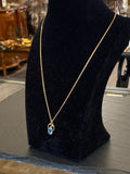 HALSKETTE MIT ANHÄNGER GELBGOLD GOLD 750 18K MIT AQUAMARIN 1,28ct 45,8cm 6,1g
