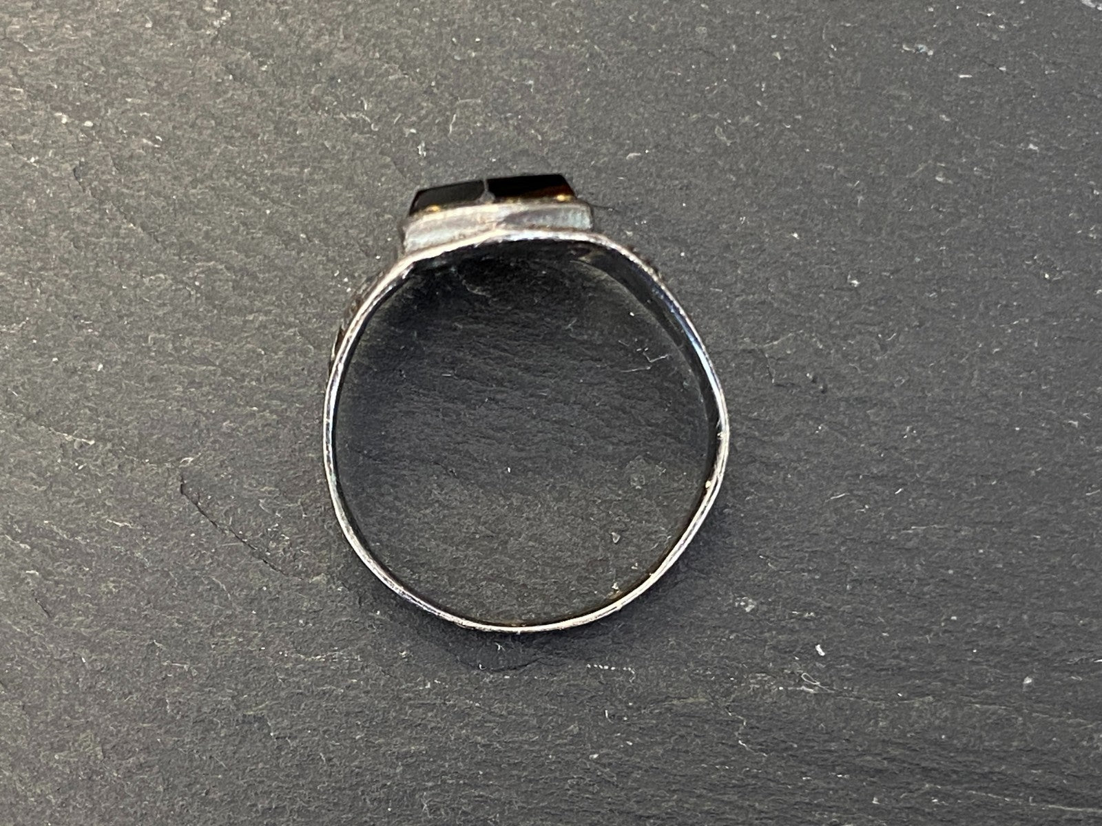 Alter Siegel Ring aus Sterling Silber 950 mit Onyx Grösse 59