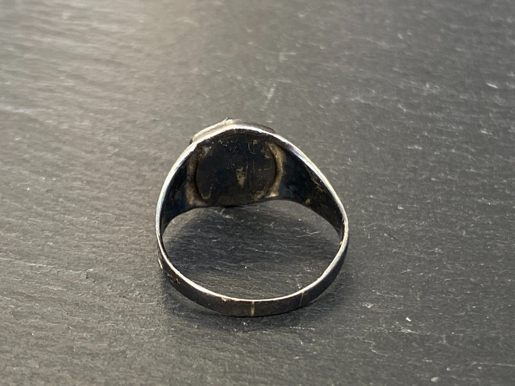 Alter Siegel Ring aus Sterling Silber 950 mit Onyx Grösse 59