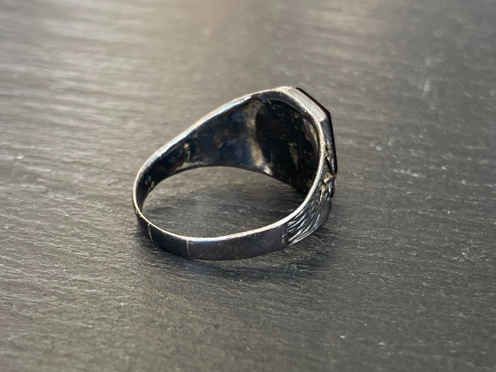 Alter Siegel Ring aus Sterling Silber 950 mit Onyx Grösse 59
