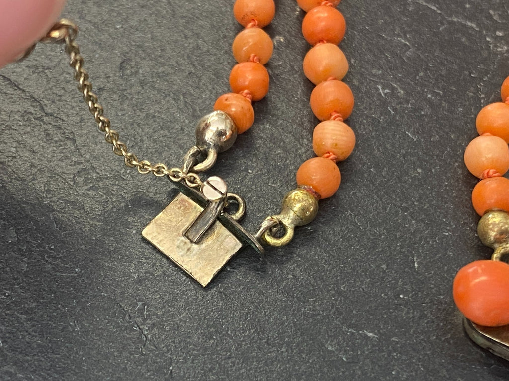 Vintage Korallenkette Kette aus Korall Perlen Perlenkette