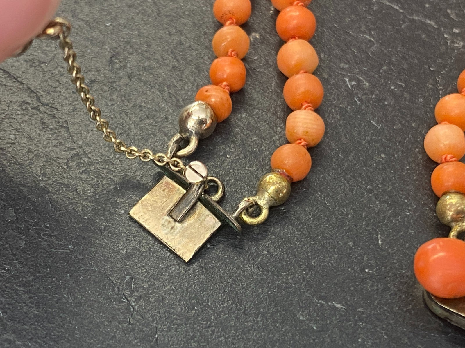 Vintage Korallenkette Kette aus Korall Perlen Perlenkette