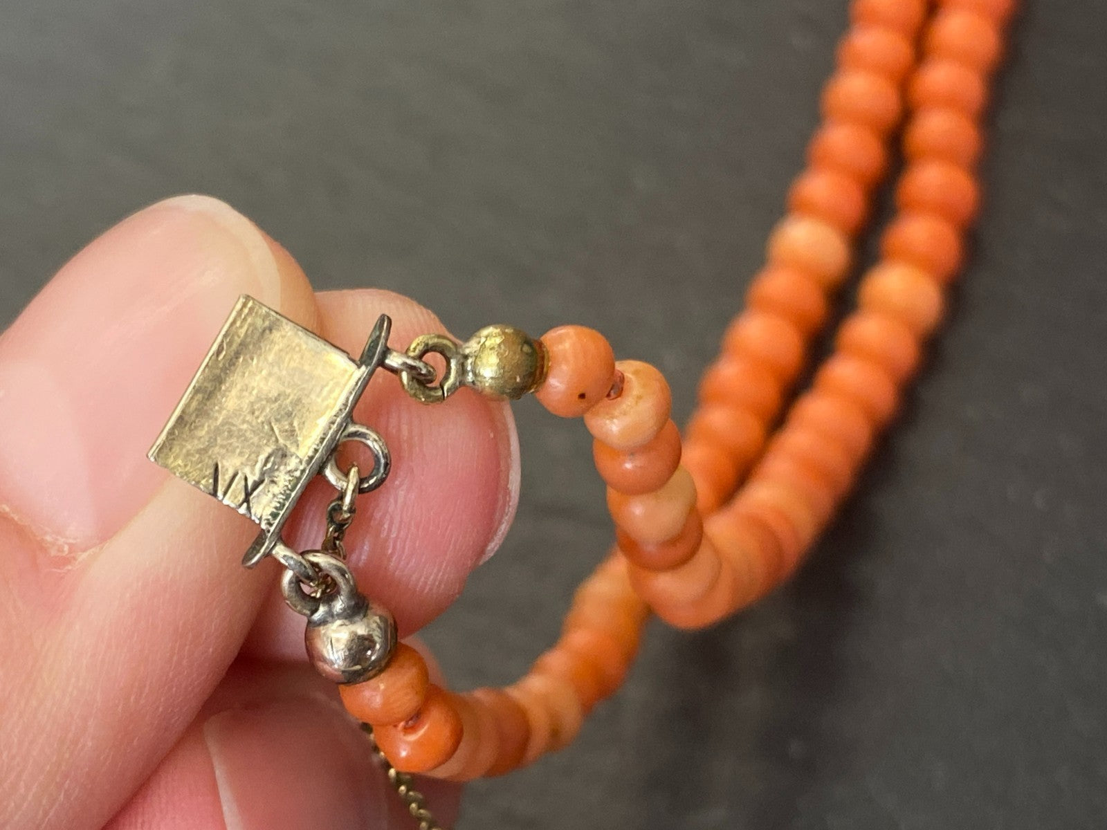 Vintage Korallenkette Kette aus Korall Perlen Perlenkette